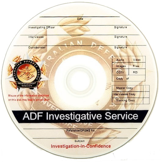 Custom printed ADF investigative service DVD